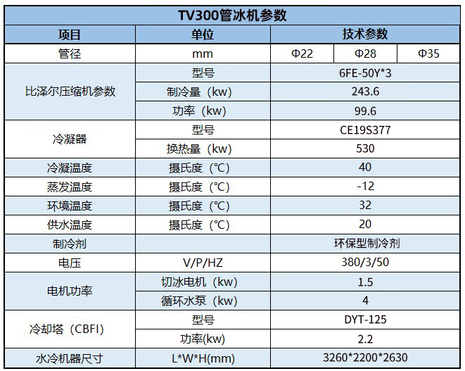 TV300管冰機(jī)，30噸管冰機(jī)